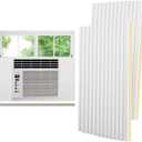 Window Air Conditioner Foam Insulation Side Panels, AC Side Panels Insulation Kit with U Shape Frames and Adhesive Tapes Insulates Winter Cold and Summer Heat, 17" H x 9" W x 7/8" T, 2 Pack, White