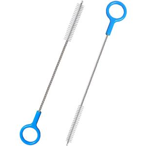 Heavy-Duty Straw Cleaner Brush, 2 Pcs Flexible Straw Brush Set,Reusable Straws Cleaning Brush with Stainless Steel and Nylon Bristles for Baby Bottles,Stanley Cup.