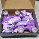 Kids Roller Skates for Girls Boys 4 Size Adjustable Quad Rollerskates with Light Up Wheels for Beginner Children's Birthday Gift patines para nias Outdoor Sports Small (US 10C-13C)