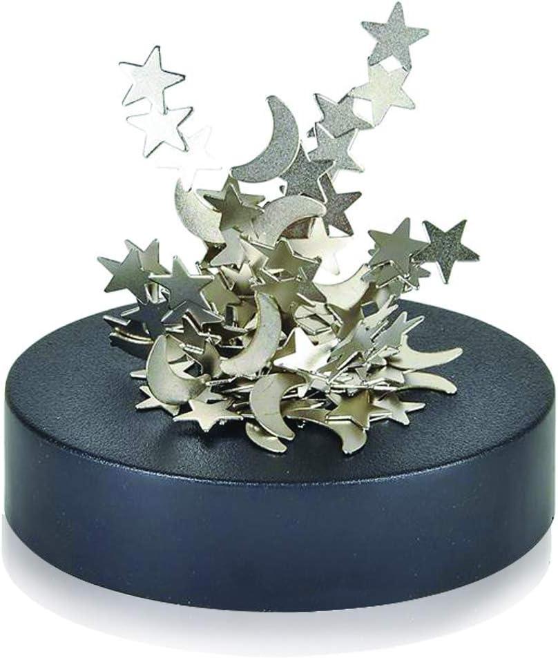ArtCreativity Magnetic Moons & Stars Sculpture (Set of 2) - Desk Magnet Fidget Toys for Adults, Stress-Relief Office Decor, Stocking Stuffers & Educational Development Toys for Kids