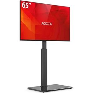 AOKCOS Floor TV Stand for 32-70" TVs, 60 Degree Swivel Floor Standing TV Stand with Tilting, 8 Level Height Adjustable Tall TV Stand for Living Room/Bedroom, Holds up to 88 lbs, MAX VESA 400x400mm