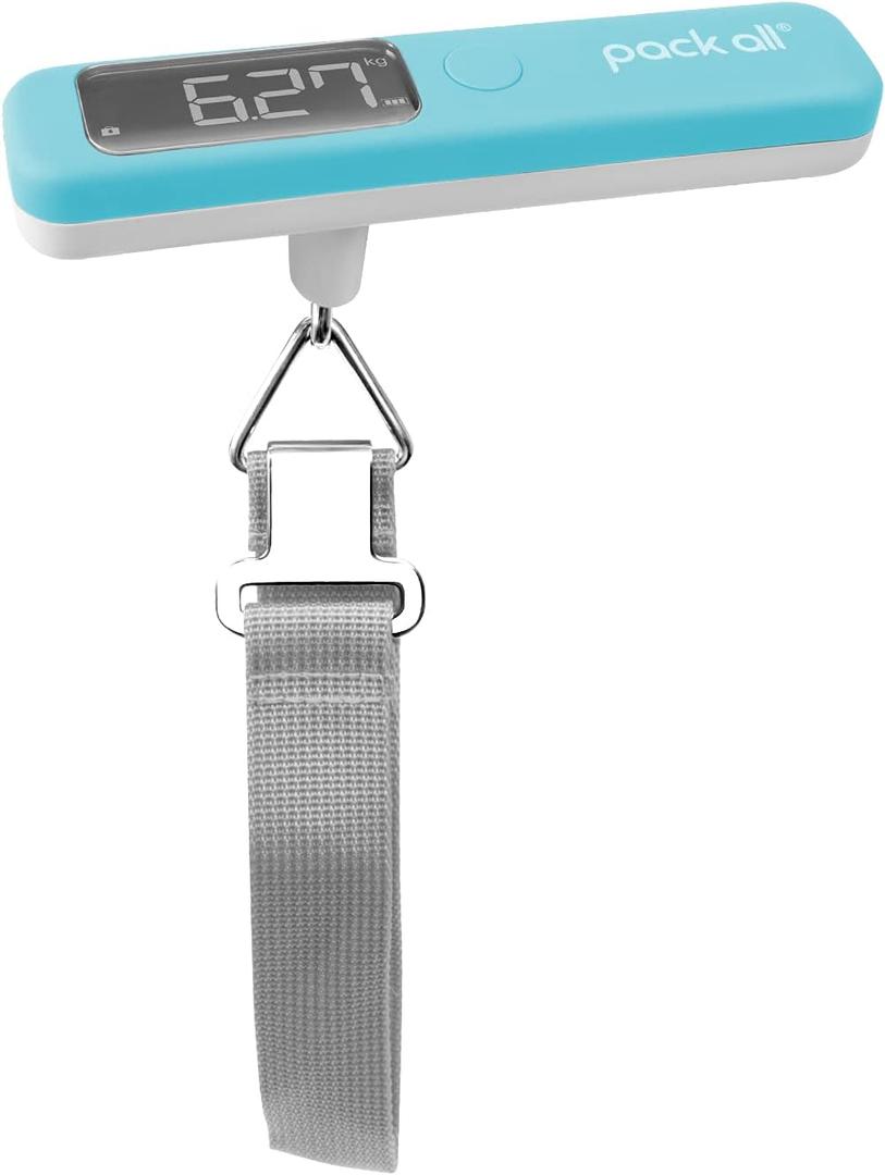pack all 110 Lbs Luggage Scale, Digital Handheld Luggage Scale, Travel Weight Scale for Luggage with Backlit LCD Display, Battery Included (Blue)