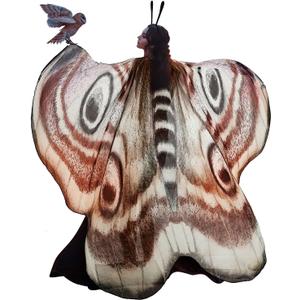 Yinder 2 Pcs Halloween Moth Wings Costume Butterfly Shawl Moth Wing Cape Costume Accessory with Headband 72.83 x 50.39 Inch(Classic Style)
