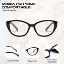 SODQW Trendy Blue Light Blocking Glasses for Women Square Frame Reduce Eyestrain Computer Glasses (A02- Black Frame Grey Feet)