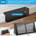 Landhoow 2 Pack Triangular Baseboard Return Air Grille, Fits 12" x 6" Duct Opening, Steel Vent Cover for Baseboard Vents, Black, Outer Dimensions 13-3/4" x 6-5/8"