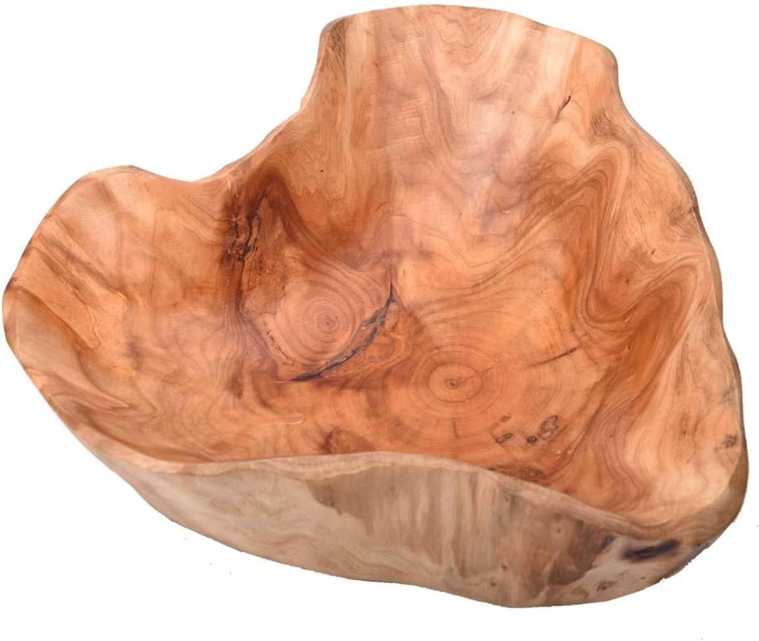 Wood bowl(12"-14"),Handmade Natural Root Bowls, Fruit Salad Bowls, Creative Wooden Bowls, Each Piece is Unique