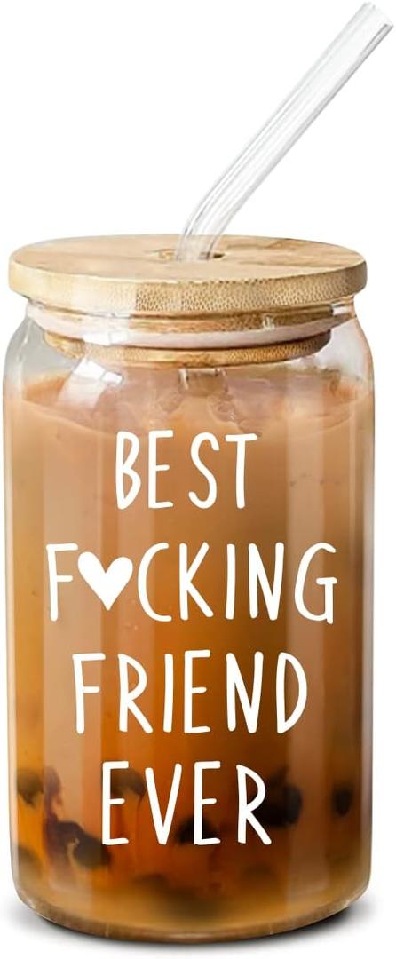 NewEleven Christmas Gifts For Women Friendship - Funny Gifts For Friends Female - Unique Friendship Gift For Women, Friend, Female, Bestie, Bff, Soul Sister, Work Bestie - 16 Oz Coffee Glass