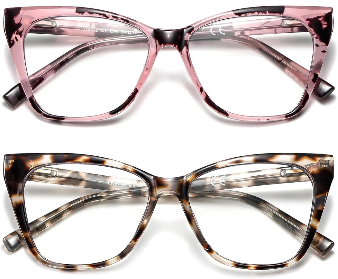 Oversized Reading Glasses Women Cat Eye Photochromic Computer Reader Stylish Ladies Designer Fashion Big Unbreakable Eyewear (Reader ( White Tortoise+pink Demi ))