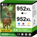 952XL Ink Cartridges Combo Pack Compatible Replacement for HP 952 Ink Cartridges 952 XL HP952XL 8710 7740 8720 8715 Printer for OfficeJet 8725 8210 8702 8740 7720 8730 8216 Cyan Magenta Yellow