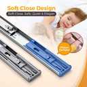 22 Inches Drawer Slides - 10 Pairs Soft Close Drawer Slides Heavy Duty Side Mount Ball Bearing Brushed Nickel Drawer Rails with Mounting Brackets, Silver
