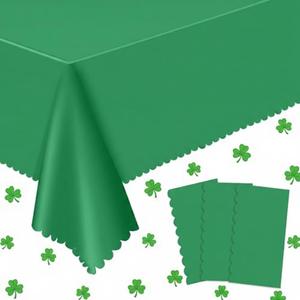 NatNarr Masters Golf Party Decorations 3 Pack Plastic Green Tablecloths Disposable Green Table Cloth for Rectangle, Waterproof Table Cover for Golf Party Wedding Anniversary Party,54 x 108 Inch