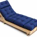 Outdoor Lounge Chair Cushions, Chaise Lounge Chair Cushions Replacement for Patio Furniture with Ties Waterproof Fabric Pool Chasie Cushion 74.4 x 22 x 4.7 Inches