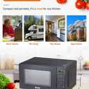 COMMERCIAL CHEF 0.7 Cubic Foot Microwave with 10 Power Levels, Small Microwave with Pull Handle, 700W Countertop Microwave up to 99 Minute Timer and Digital Display, Black