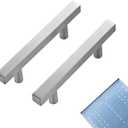 Ravinte 30 Pack 4 Inch Cabinet Pulls Brushed Nickel Sqaure Kitchen Cabinet Handles Silver Cabinet Hardware Stainless Steel Drawer Pulls 6-2/5 Inch Overall Length with Mounting Template