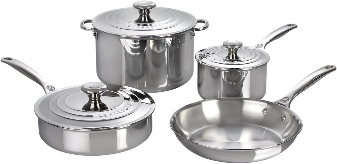 Le Creuset Tri-Ply Stainless Steel 7 pc. Cookware Set Le Creuset Tri-Ply Stainless Steel 7 pc. Cookware Set