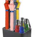 Elsjoy Black Umbrella Stand, Entryway Umbrella Organizer, Compact and Efficient with Removable Drip Tray, Holds 10 Umbrellas