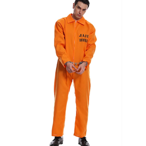 PGOND Men Inmate Costume Adult Orange Jumpsuit M