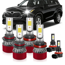 XG Glitter Lights Fit For Toyota Highlander 20142019, 9005 High Beam H11 Low Beam H11 Fog Light Bulbs, High Power 6500K White Light, Pack of 6