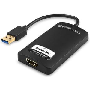Cable Matters SuperSpeed USB 3.0 to HDMI Adapter (USB to HDMI Adapter) for Windows up to 1440p in Black