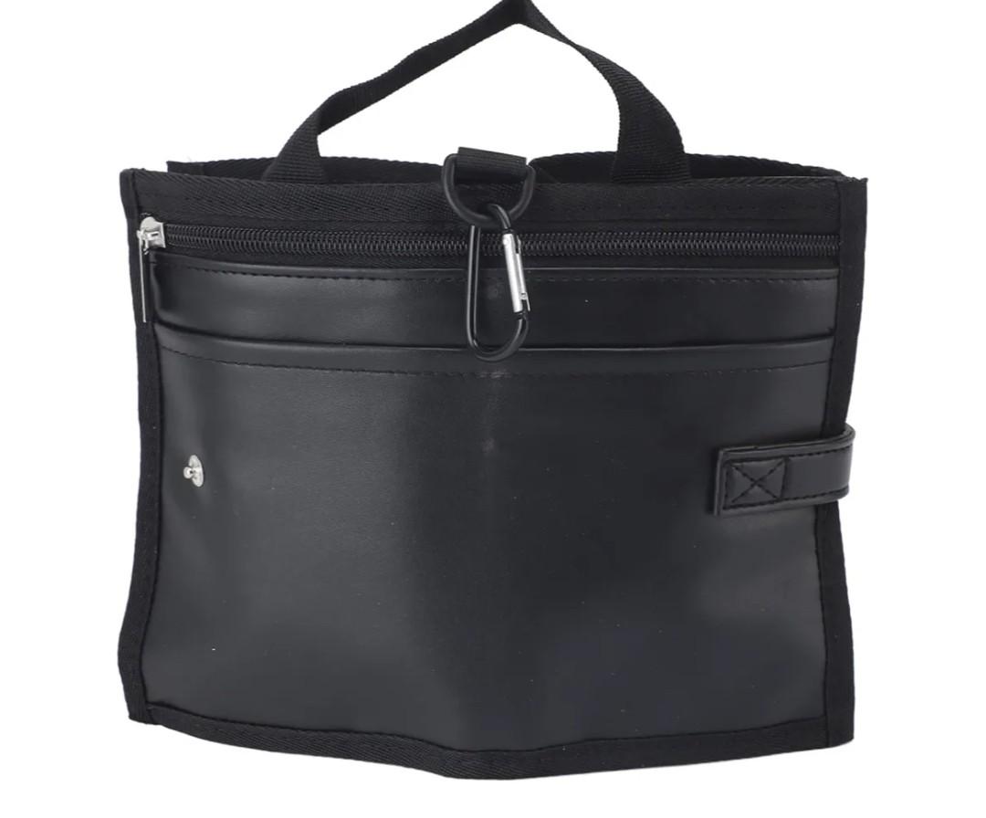 Luggage Travel Cup Holder, Universal Foldable PU Leather Luggage Drink Holder with Handle Zippered Pocket, Drinks Beverage Holder Attachment for Suitcase/5185