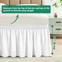 Biscaynebay Wrap Around Bed Skirts for Queen Beds 15" Drop, White Adjustable Elastic Dust Ruffles Easy Fit Wrinkle & Fade Resistant Silky Luxurious Fabric Machine Washable