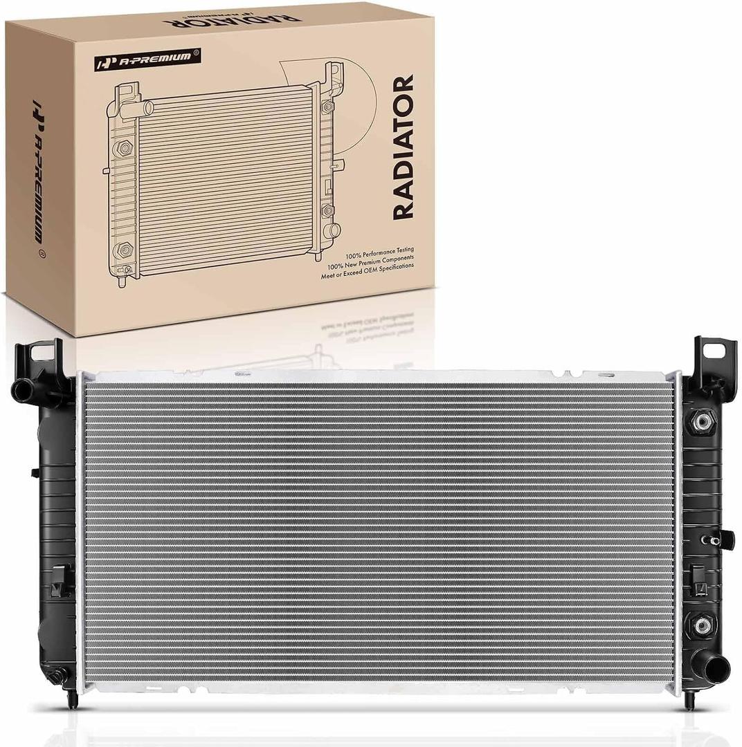 A-Premium 34" Engine Coolant Radiator Compatible with Chevy Silverado, Suburban, Tahoe & GMC Sierra, Yukon & Cadillac Escalade, Automatic Transmission, Without Engine Oil Cooler, w/ 2 Oil Cooler Holes