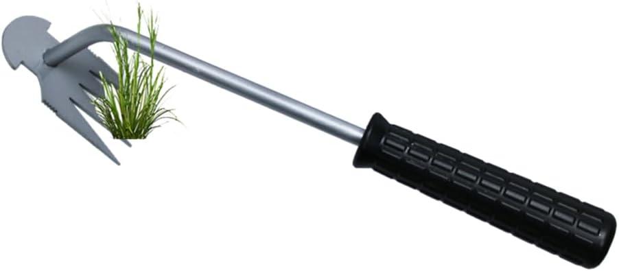Weed Puller Tool - 4 Teeth Manganese Steel Forged Hand Weeder for Quick and Effective Weed Removal - Ideal for Vegetable Gardening and Farm Planting (12in-19.6in)