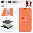 TUCCH Wallet Case for iPhone 17 Pro (6.3") 2025, 4 Card Holders, RFID Blocking, Stand, Shockproof TPU Shell, PU Leather, Magnetic Closure, Protective Flip Folio Cover, Orange