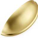 Ravinte 10 Pack 3" Drawer Pulls Brushed Brass Cabinet Cup Pulls Kitchen Hardware Cabinet Handles Drawer Handles Knobs 3 inch Hole Center