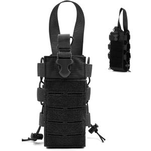 Backpack Water Bottle Holder Adjustable Molle Water Bottle Holder Portable with Handle Pouch Multipurpose for Backpack Outdoor Black