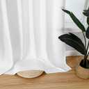 Central Park White Cotton Linen Full Blackout Curtain Farmhouse Window Treatment Back Tab Rod Pocket Triple Weave Thermal Insulated Rustic Drapes for Bedroom Living Room with Liner, 50"x95", 2 Panels (50"W x 95"L (Pack of 2), White(backtab))