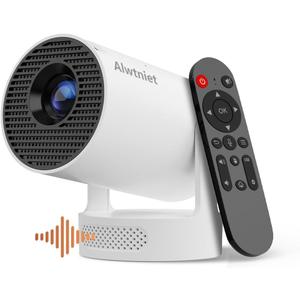 Mini Projector 4K Support, Portable Smart Projector with WiFi 6 and Bluetooth 5.4, 5w Soundbase Speaker, Auto Keystone 180 Rotatable, 8000 Lumens, Home Bedroom Movie Proyector HY300Pro+