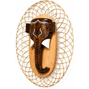 Handcrafted Wooden Ganesha Wall Decor Rattan Lattice Wall Hanging Spiritual Home Decoration Mandir Living Room Entrance Foyer Hallway Office Wall Art Traditional Indian Decorative Wall Accent Decorative Panel