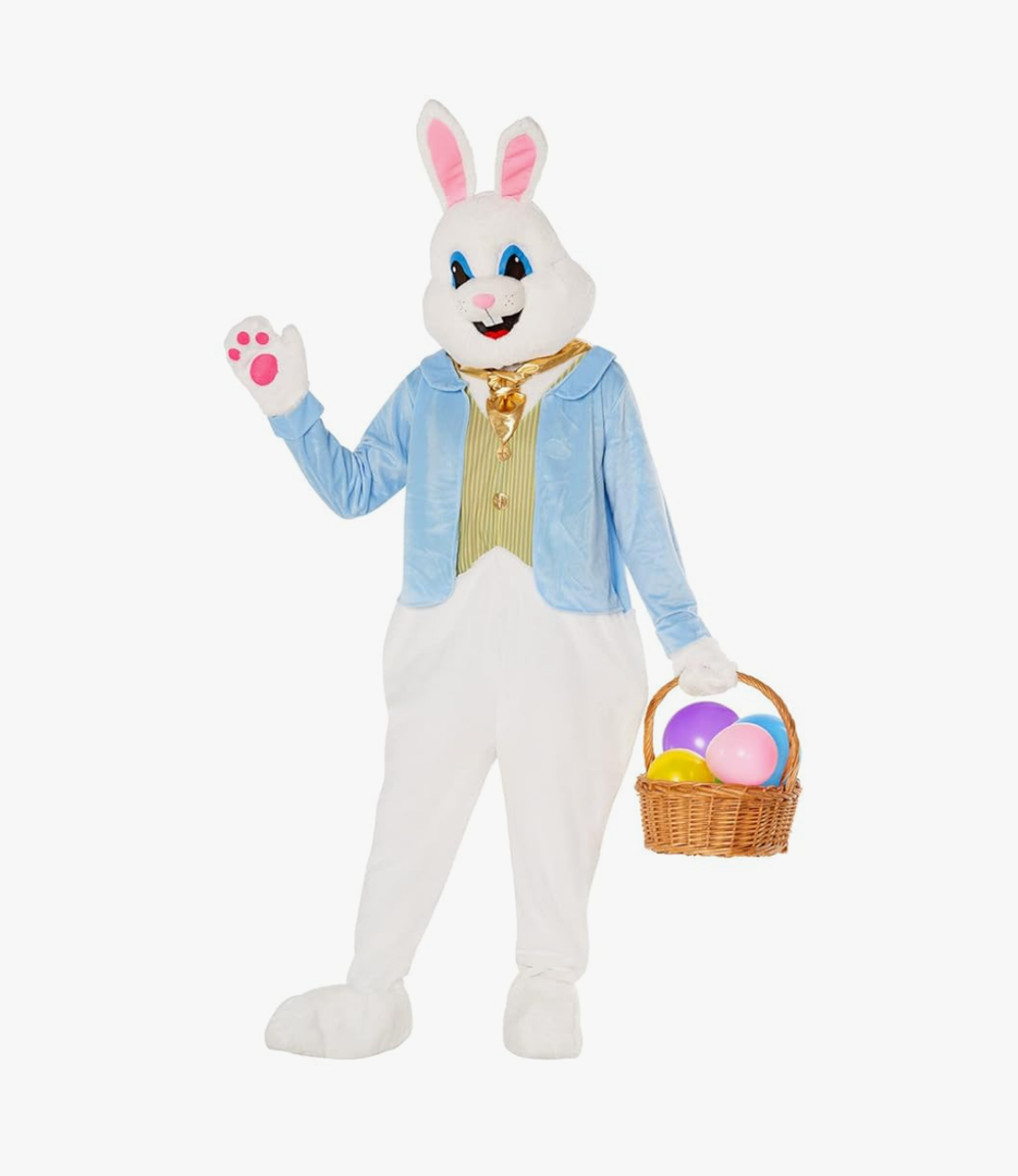 Morph Easter Bunny Costume Adult Deluxe Rabbit Mascot Outfit for Men - Perfect for Easter Costumes and Events, Size XL