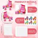 48 Pcs Valentine Retro Roller Skate Candy Card with Cellophane Bags DIY Valentine's Day Gift Craft Treat Card for Sweet Day Gifts Exchange Party Favors Supplies