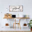 KREATIVE ARTS Gathered Around Table Quote Canvas Print 20x48 Inch Rustic Farmhouse Dining Room Wall Art Horizontal Kitchen Sign Family Food Blessing Decor Stretched Ready to Hang