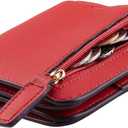Toughergun Wallet Women Rfid Blocking Small Compact Bifold Luxury Leather Pocket Wallet Ladies Mini Purse with ID Window (10 ReNapa Red Classic)