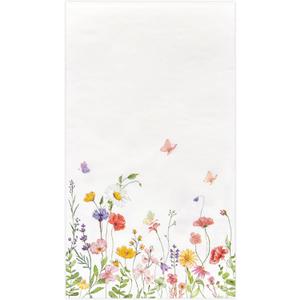 Crisky 100 Pcs Wildflower Floral Dinner Disposable Paper Napkins for Wedding/Engagement/Bridal Shower/Baby Shower/Anniversary Party Decoration, 3-Ply