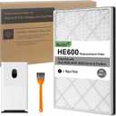 HE601 Filter for Shark Air Purifier 6 Model HE601 HE602, HE6FKPET, HE6FKBAS, HE6FKPRO, 3-Stage Filtration System of H13 True HEPA and Pre-Filter