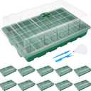MIXC Seedling Trays Seed Starter Tray, 10-Pack Mini Propagator Plant Grow Kit Greenhouse with Humidity Vented Domes and Base for Seeds' Starting (40 Cells Per Tray, Total 400 Cells), Green