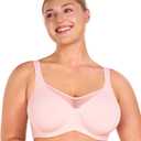 HSIA Minimizer Bras for Women Plus Size, Full Coverage Coolcomfort T Shirt Unlined Bra with Underwire for Heavy Breast (Pink)
