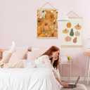 Yomisex Trendy Autumn Pumpkin Wall Art Poster, Boho Colorful Rustic Farmhouse Fall Pumpkins Canvas Prints Wall Art Framed for Home Bedroom Living Room Decor, 12x16 Inch Set of 2