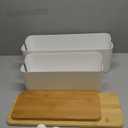 2 Pack Large Cable Management Box  Wooden Style Cord Organizer and Cover for TV Wires, Computer, Router, USB Hub and Under Desk Power Strip  Safe ABS Material and Baby-Pets Proof Lock (White)