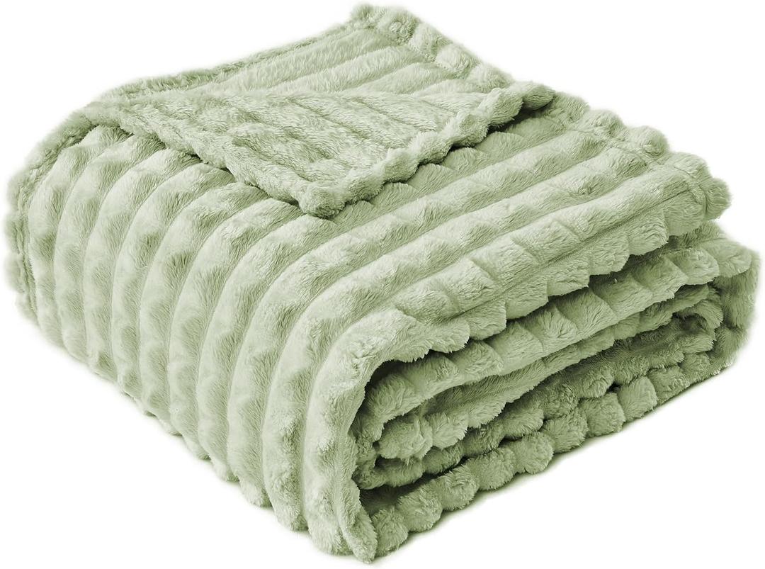 FY FIBER HOUSE Throw Blanket for Couch Soft Warm Fuzzy Blankets for Sofa All Season Use, 50x60 Inches, Sage Green FY FIBER HOUSE Throw Blanket for Couch Soft Warm Fuzzy Blankets for Sofa All Season Use, 50x60 Inches, Sage Green