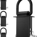 RETRUE 4PCS 20,000lbs Trailer Stake Pocket D Ring with Added Security Bolt Nut, Heavy Duty Removable Stake Pocket Tie Down for Flated Trucks and Trailers, Utility Trailer Accessories, Black
