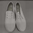 Women's Canvas Slip On Sneakers - Casual Walking Shoes, Non Slip Work Shoes (8, White)