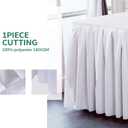 Surmente 2 Pack White Table Skirt, 14ft Polyester Tablecloth for Weddings, Banquets, or Restaurants