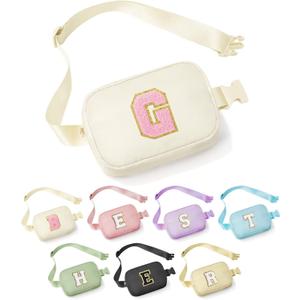 YOOLIFE Graduation Gifts - Graduation Gifts for Teen Girls Her Daughter Sister, White Initial Crossbody Bag Belt Bag for Girls G