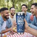 Gifts for Dad from Daughter, Son, Kids, Fathers Day Gift for Dad, Funny Birthday Gift Ideas for New Papa, Step Bonus Dad's, Husband, Stainless Steel Tumbler 20Oz (Navy Blue)