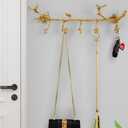 Brass Hanger Wall Mounted Long, 6 Hooks for Hanging Jackets, 20 inch Hook Rack, Hook Rail, Hanger Wall Mounted, Used for Clothes, Jackets, Hats, Gold